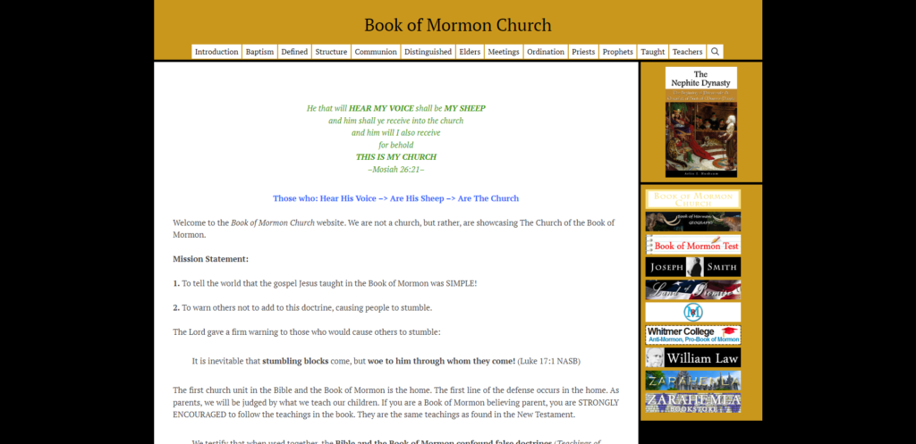 WEBSITE Book of Mormon Church